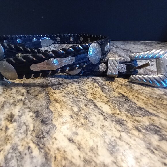 Vintage BIG  AL Western silver belt/buckle - Picture 2 of 8